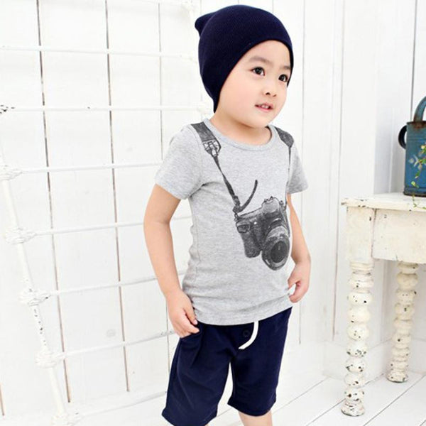 Gotd BoyS Camera Short Sleeve Tops O Neck T Shirt Tees Clothes