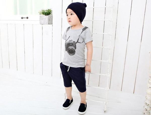 Gotd BoyS Camera Short Sleeve Tops O Neck T Shirt Tees Clothes