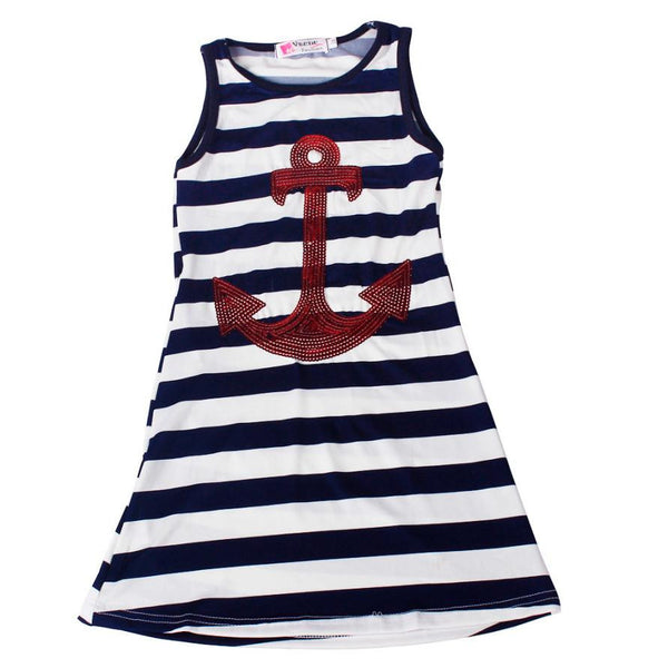 Stripe Sleeveless Long Dress